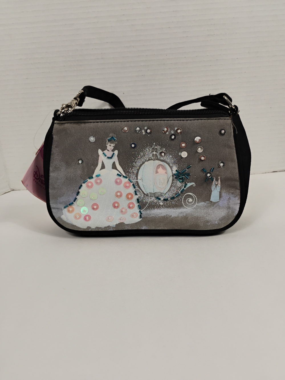 Disney Mini Bag in Gray with Black Trim and Multicolor Accents